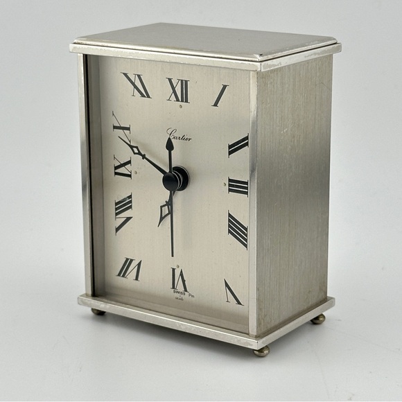 CARTIER Stainless Steel Carriage Clock Swiss Made - Picture 2 of 7